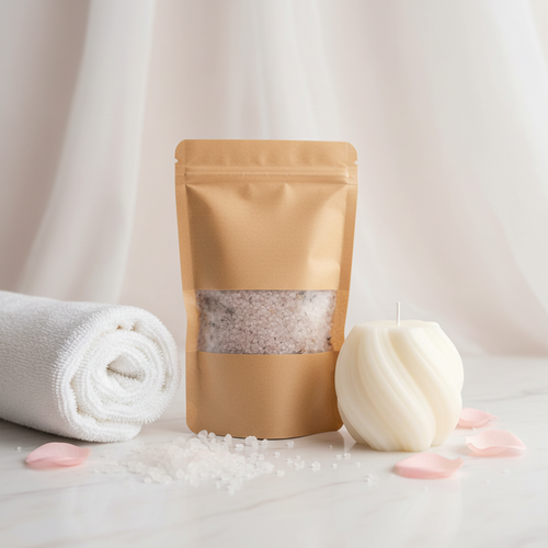 200G Bath Salts with Swirl Candle - No Heart