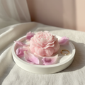 Small Round Tray with Peony Flower Candle